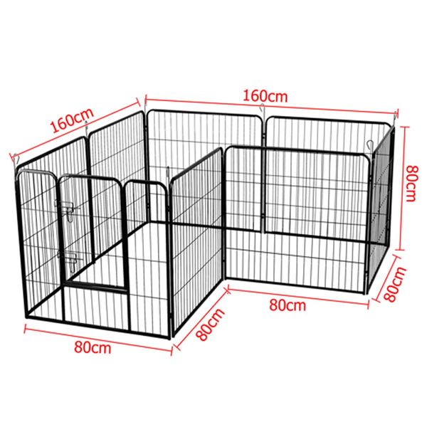 i.Pet 32" 8 Panel Dog Playpen Pet Exercise Cage Enclosure Fence Play Pen