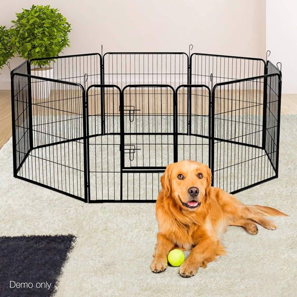 i.Pet 32" 8 Panel Dog Playpen Pet Exercise Cage Enclosure Fence Play Pen