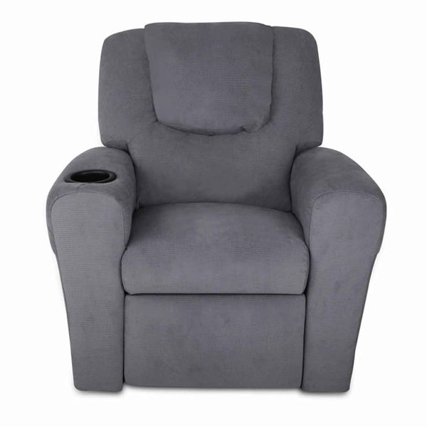 Keezi Kids Recliner Chair Grey Linen Soft Sofa Lounge Couch Children Armchair