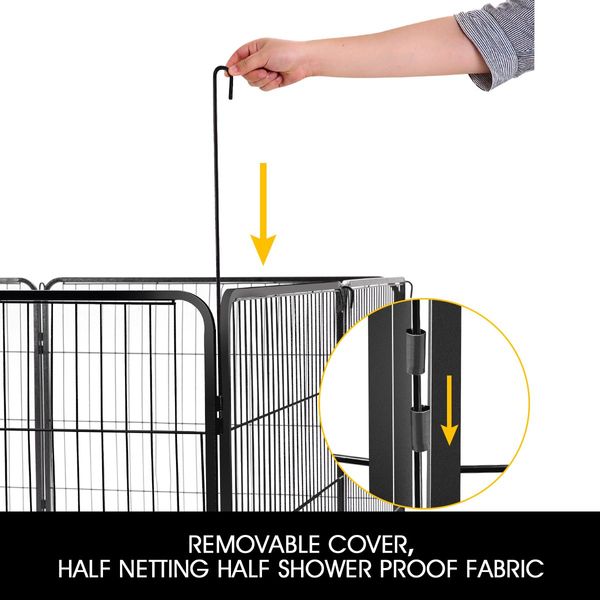 8-Panel Pet Playpen Dog Cat Enclosure with Fabric Cover 120x80CM/ Panel - XXL