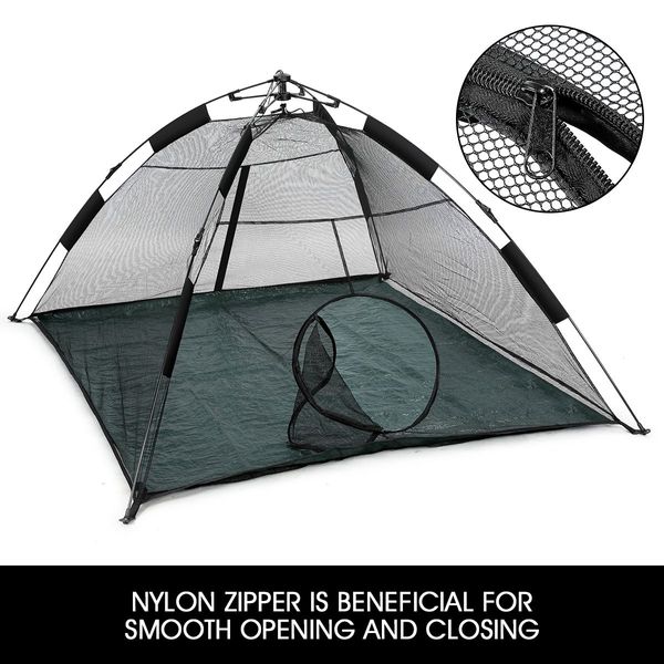 Outdoor Pop-up Pup Tent Portable for Pets Dogs Cats with Tunnel One Step Assembly