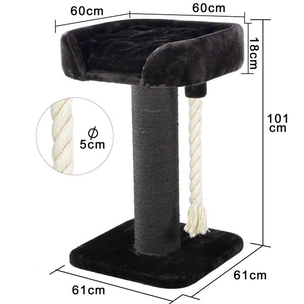 Cat Scratching Post Perch Tree Scratcher Pole Play Gym Climbing Tower Pet Furniture Sisal Rope 101cm Tall
