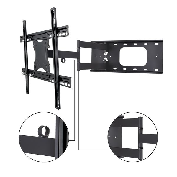 32"-65" TV Brackets Full Motion TV Wall Mount Secure Steel 180 Degrees Swivel TV Wall Mount Bracket