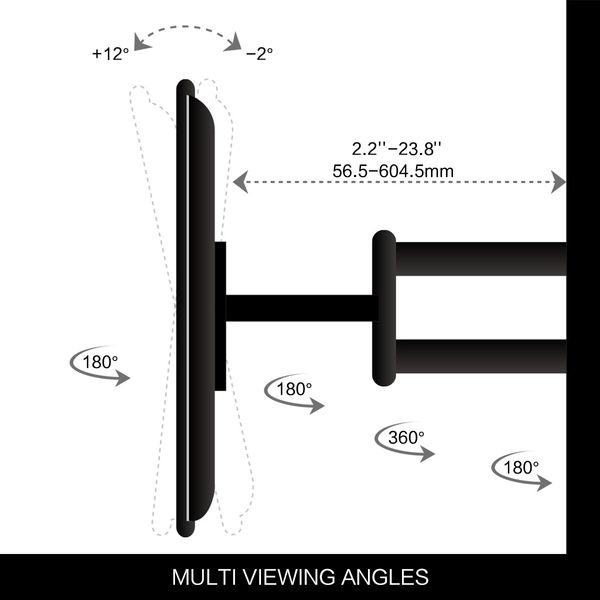 32"-65" TV Brackets Full Motion TV Wall Mount Secure Steel 180 Degrees Swivel TV Wall Mount Bracket