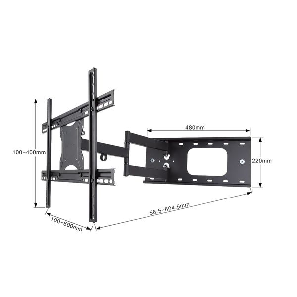 32"-65" TV Brackets Full Motion TV Wall Mount Secure Steel 180 Degrees Swivel TV Wall Mount Bracket