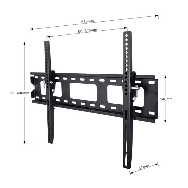 40"-65" TV Brackets TV Mount Secure Steel TV Wall Mount with Adjustable Angles 0-12 Degrees