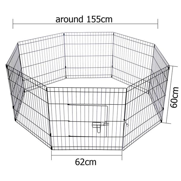 i.Pet 24" 8 Panel Dog Playpen Pet Fence Exercise Cage Enclosure Play Pen