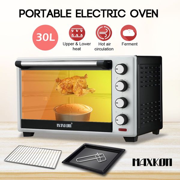 Maxkon 30L Portable Oven Electric Convection Baker Toaster – Black