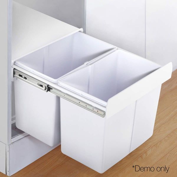 Cefito 2x15L Pull Out Bin - White