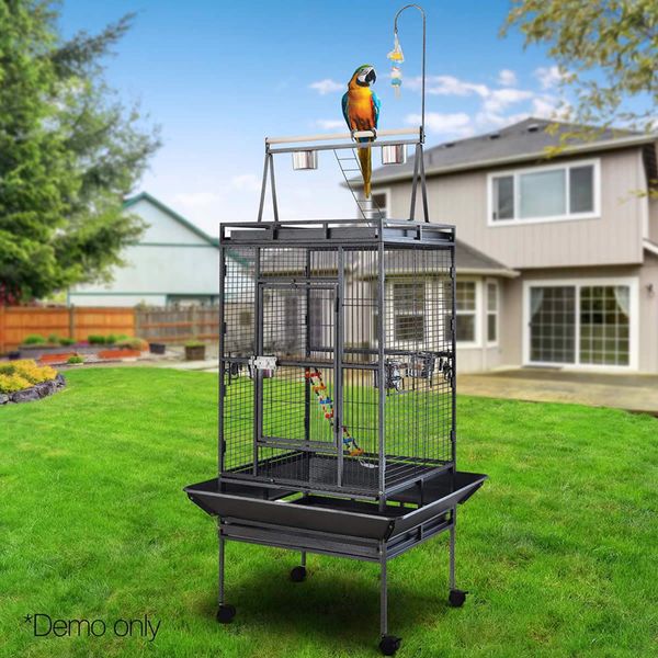 i.Pet Pet Bird Cage with Perch - Black