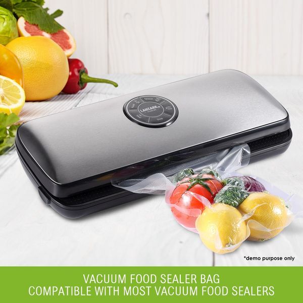 Vacuum Sealer Bags 2 Rolls 28cm*600cm Foodsaver Sous Vide Double-Sided Twill Bag for Vacuum Sealers