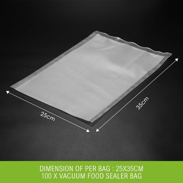 Vacuum Sealer Bags 25x35CM 100PCS Embossed Pre-cut Food Saver Bags for Vacuum Sealers