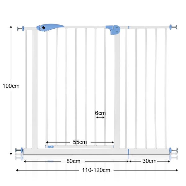 Pet Safety Gates Dog Safe Fence Puppy Baby Child Security Stair Barrier Door 30CM Extension Adjustable 100CM Height