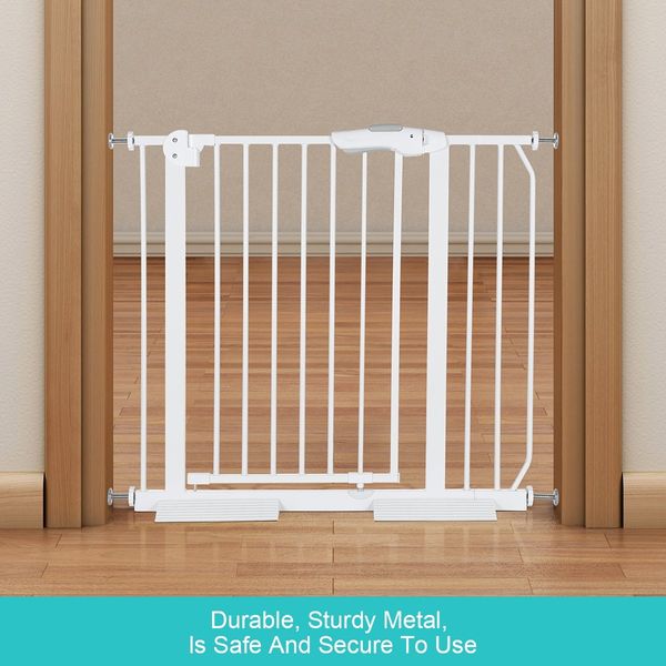 Pet Safety Gates Safe Fence Dog Puppy Child Baby Security Stair Barrier Door 10CM Extension Adjustable 77CM Height