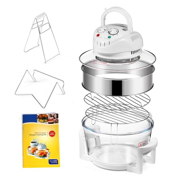 Maxkon 17L Halogen Oven Turbo Convection Cooker Electric Air Fryer White