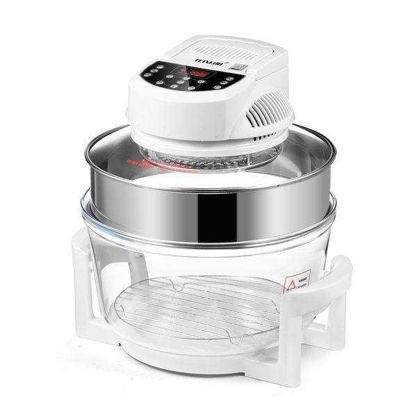 Maxkon 17L Halogen Oven Cooker Electric Air Fryer 3Hr-Timer &amp; LED Screen White