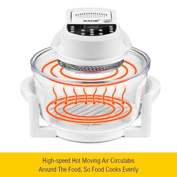 Maxkon 17L Halogen Oven Cooker Electric Air Fryer 3Hr-Timer &amp; LED Screen White