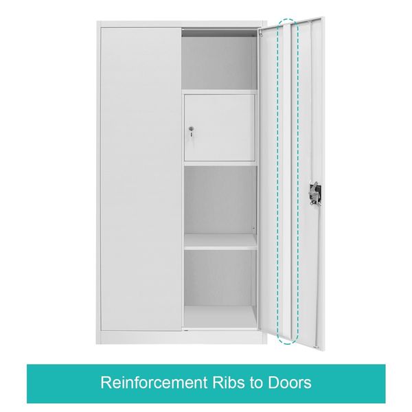 Filing Cabinet Lockable Steel Storage Cupboard with Hanger &amp; Drawer