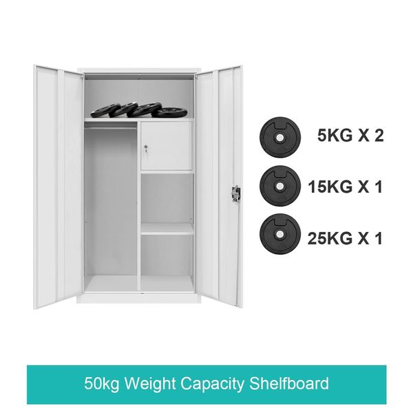 Filing Cabinet Lockable Steel Storage Cupboard with Hanger &amp; Drawer