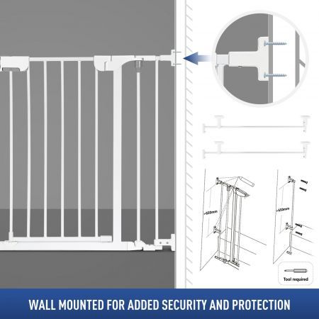 Pet Safety Gate Fence Dog Playpen Kids Enclosure Puppy Barrier Baby Activity Centre Play Yard Double Locking System Metal White 4 In 1