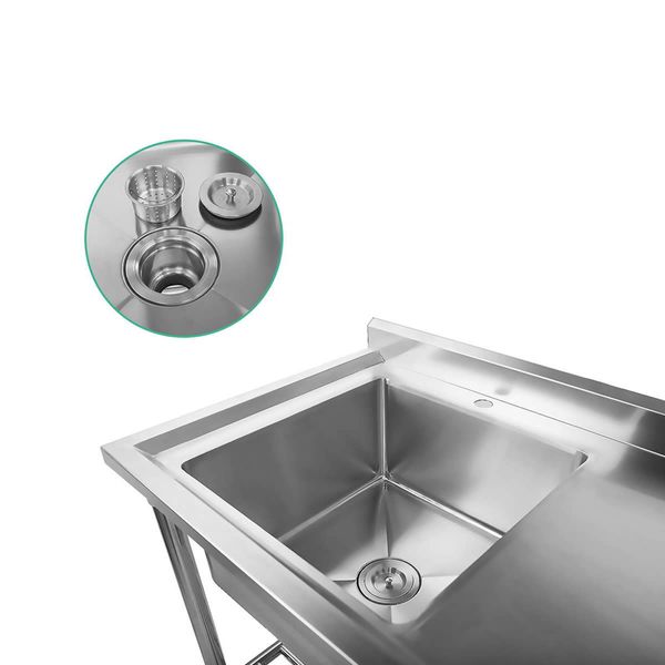 Cefito 100x60cm Commercial Stainless Steel Sink Kitchen Bench