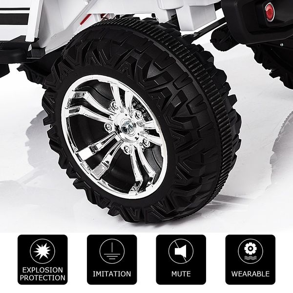 Electric Ride on Jeep Remote Control Off Road Kids Car w/Built-in Songs - White