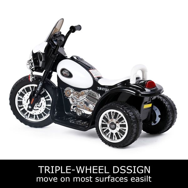 Kids Motorcycle Electric Harley Style Ride on Motorbike with 3 Anti-slip Wheels