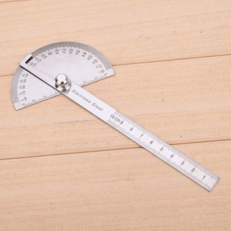 Stainless Steel Protractor 180Degree Arm Measuring Long 10CM Angle Finder