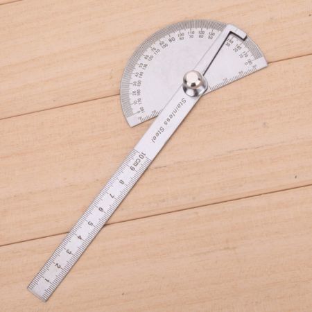 Stainless Steel Protractor 180Degree Arm Measuring Long 10CM Angle Finder