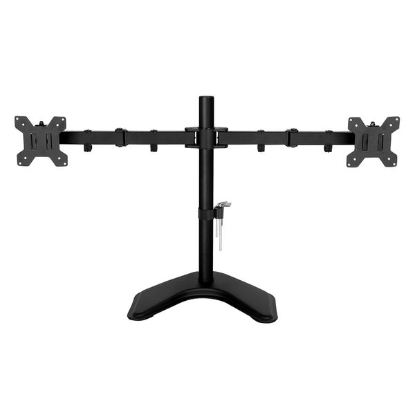 13"-27" Dual Monitor Stand Vesa Bracket 90 Degree Tilting & 180 Degree Swivel Height-Adjustable Desk Mount