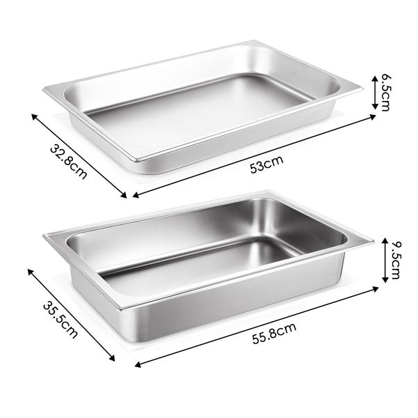 9L Bain Marie Bow Chafing Dishes  S/S Buffet Food Warmer Stackable