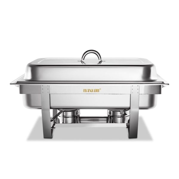  2 Sets Bain Marie Bow Chafing Dishes 4x4.5L S/S Buffet Food Warmer Stackable