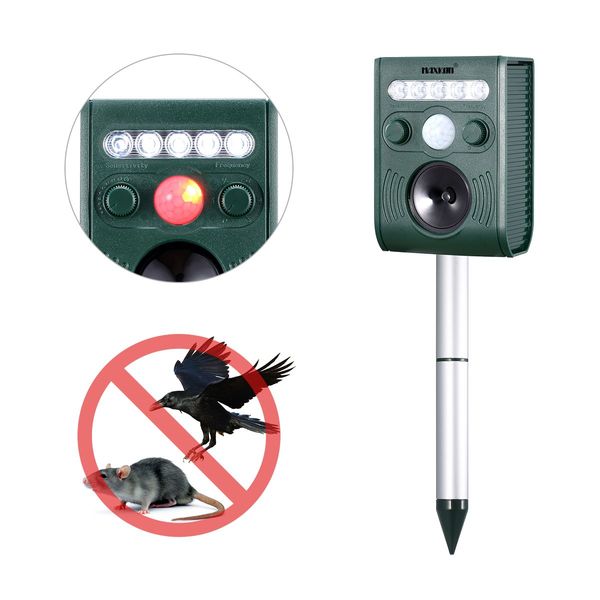 2x Ultrasonic Bird Animal Repeller Solar Powered Repellent