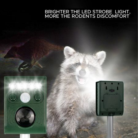 2x Ultrasonic Bird Animal Repeller Solar Powered Repellent