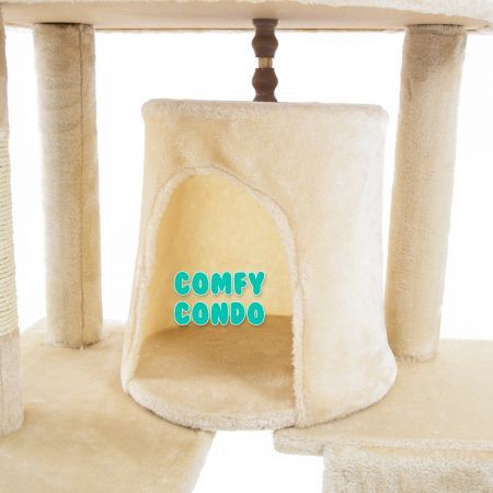 Cat Tree Multi Level Scratcher ACACIA 190cm BEIGE