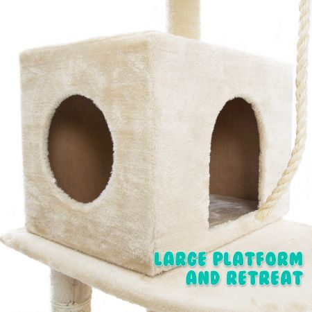 Cat Tree Multi Level Scratcher ACACIA 190cm BEIGE