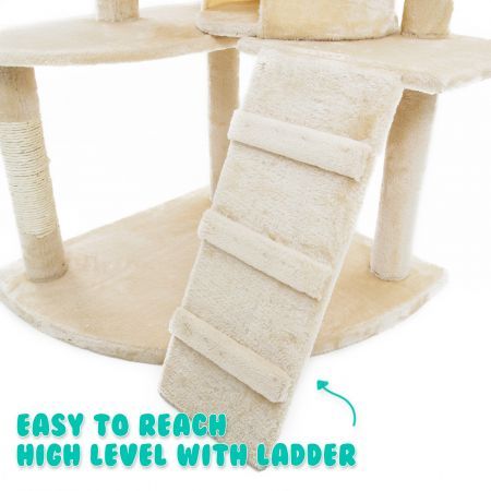 Cat Tree Multi Level Scratcher ACACIA 190cm BEIGE