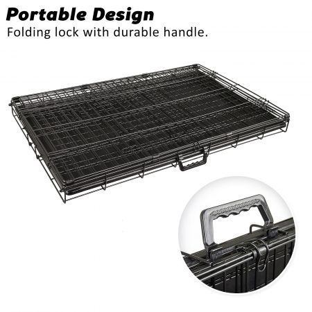 Wire Dog Cage Foldable Crate Kennel 24 inches with Tray