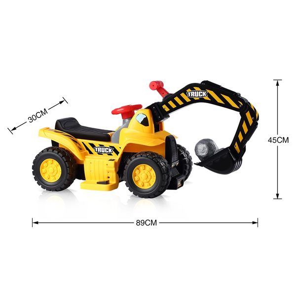 Kids Ride on Digger Electric Excavator Bulldozer Loader Car w/Safety Helmet