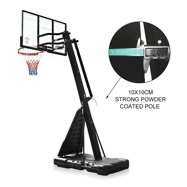 Genki Adjustable 2.45m-3.05m Portable Basketball Hoop System Stand w/Scoreboard