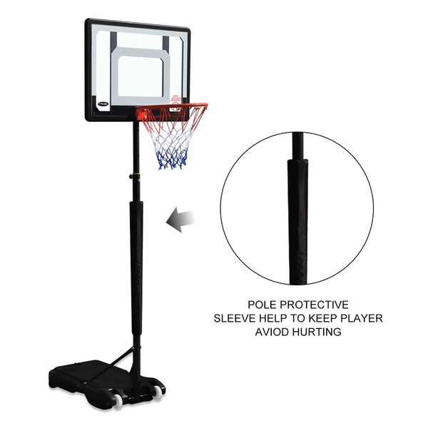 Genki Adjustable 1.55m-2.1m Portable Kids Basketball Hoop System Stand w/Cover