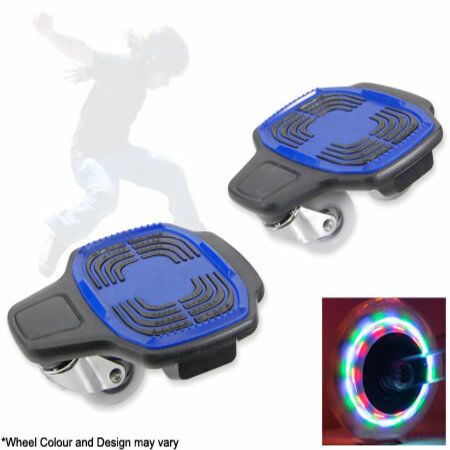 Dual Wheel Rocking Twist Board Caster Board Skateboard Street Surfboard Vigorboard with Lights - Blue