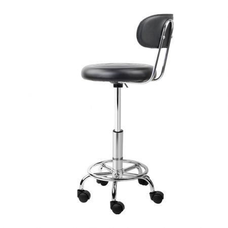 Adjustable Round Seat Salon Stool - Black