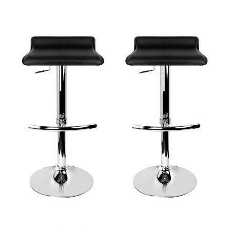 Artiss 2x Bar Stools Adjustable Gas Lift Chairs Black