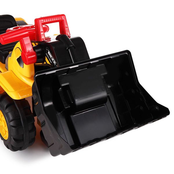 Kids Bulldozer 6V Electric Ride on Digger Car w/Toy Stones & Safety Helmet