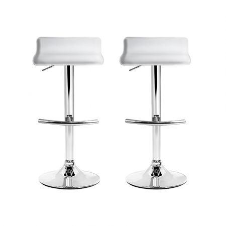 Artiss 2x Bar Stools Adjustable Gas Lift Chairs White