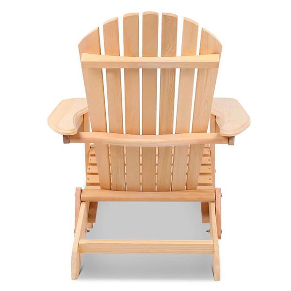 Gardeon Adirondack Outdoor Chairs Wooden Sun Lounge Patio Furniture Garden Natural