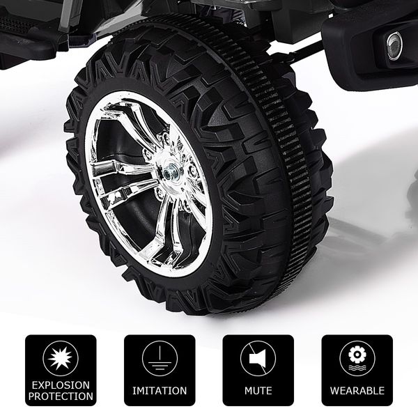 Kids Electric Car Remote Control Ride on Truck Jeep Off Road w/Built-in Songs - Black