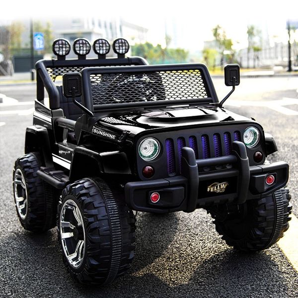 Kids Electric Car Remote Control Ride on Truck Jeep Off Road w/Built-in Songs - Black