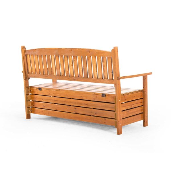 1.5M 3 Seat Wooden Outdoor Garden Storage Bench Chair Box Chest Furniture Timber